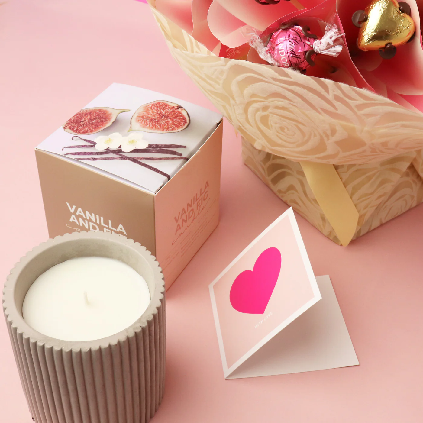 Bouquet, Candle & Card Bundle - Image 3