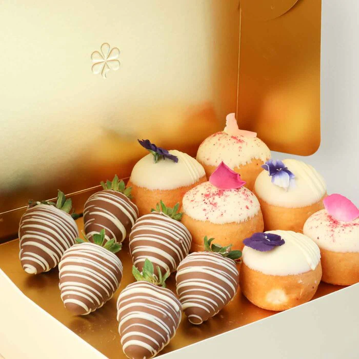 Flower Donuts & Chocolate Strawberries Gift Box - Image 8