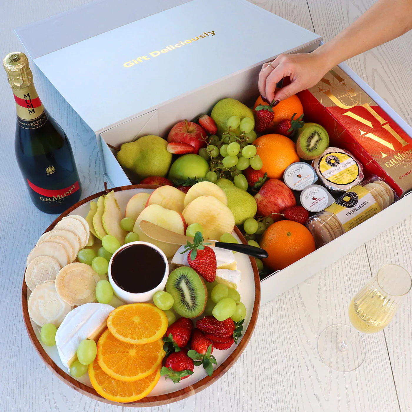 Fruit Box with Mumm Champagne - Large - Image 4